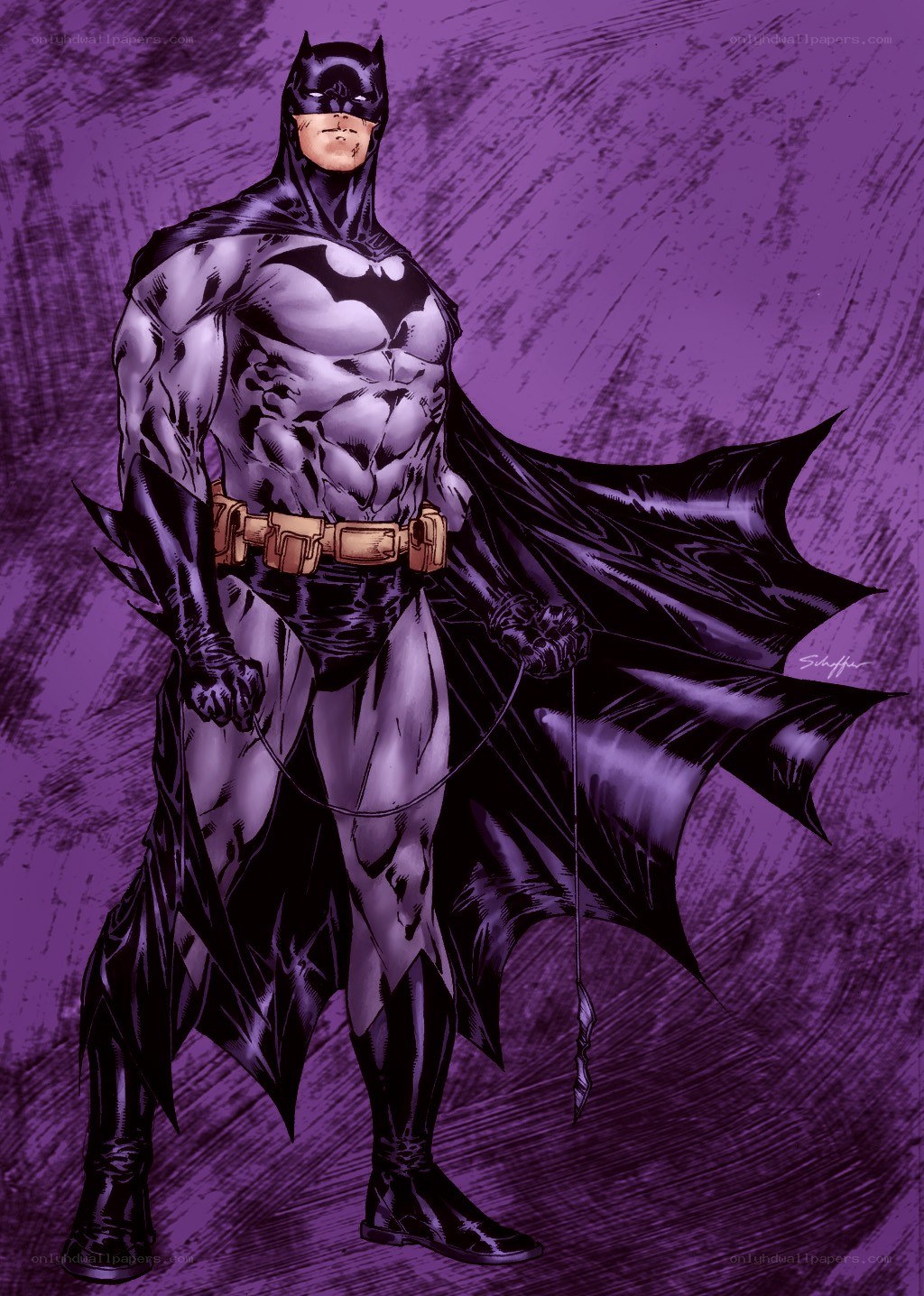 Batman in purple background