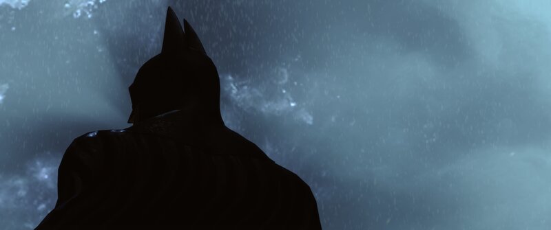Batman in Rain — Black, Dark, Dramatic, Night, 3d Render, Silhouette