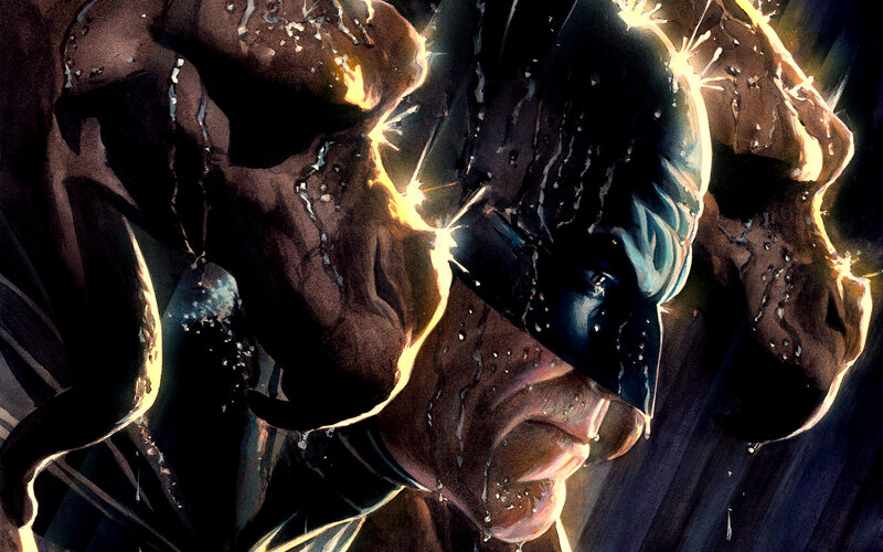 Batman in Rain — Black, Dramatic, Night, Comic