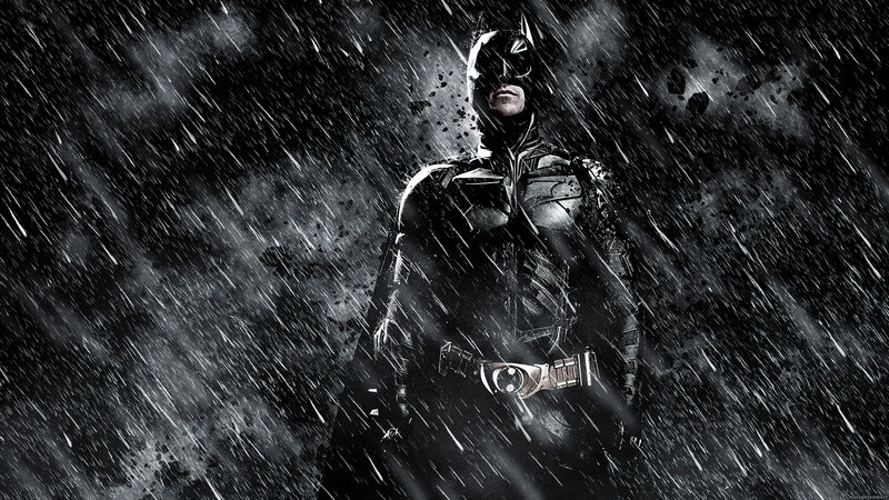 Batman in Rain — Black, Dramatic, Night, Photograph