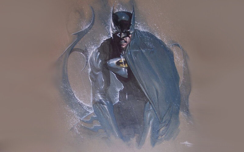 Batman in Rain — Gray, Dramatic