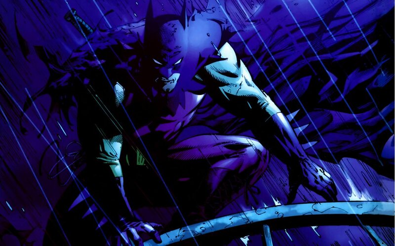 Batman in Rain — Purple