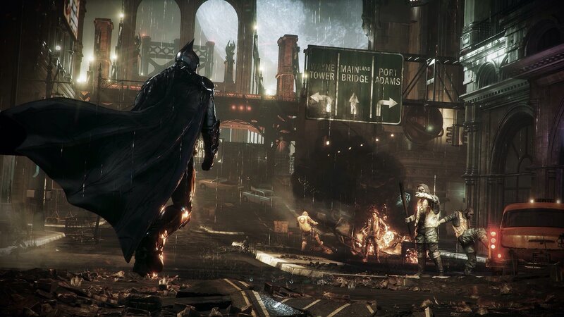 Batman in Rain-soaked City