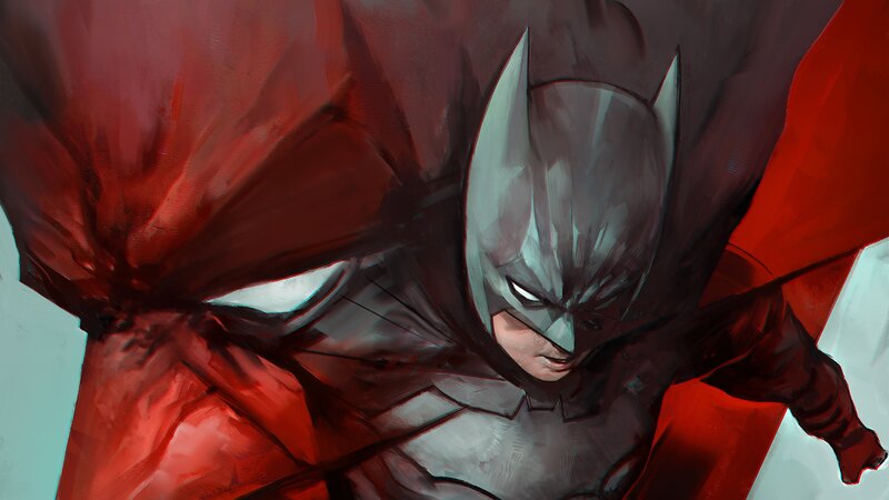 Batman in Red Cape — Dramatic