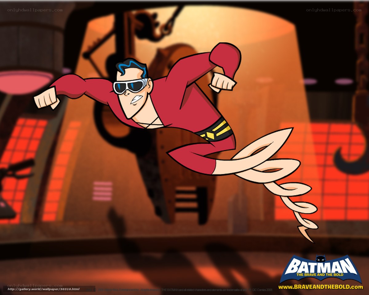 Batman in red suit flying