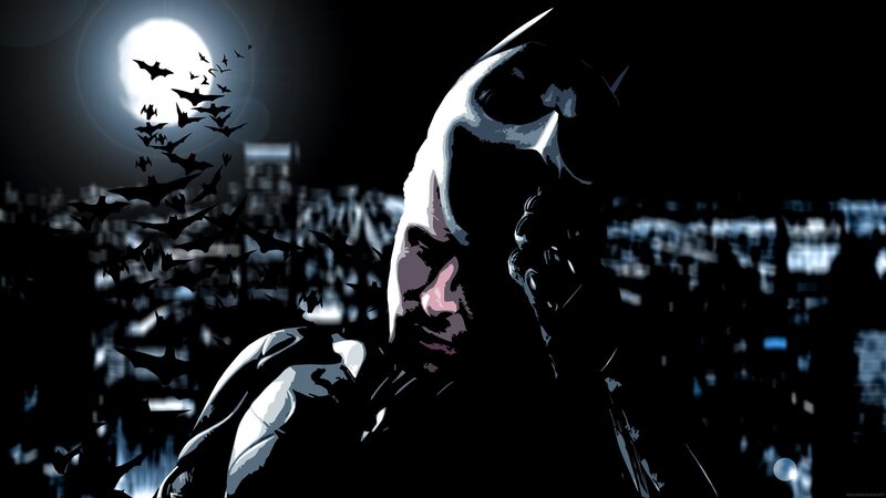 Batman in Silhouette — Black, Dramatic