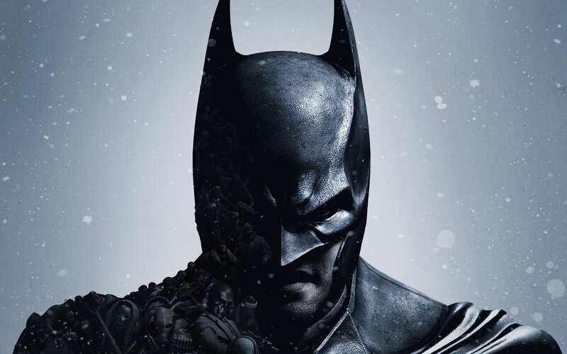 Batman in Snow — Black, Dramatic, Winter, Digital Art, Mask, Cape