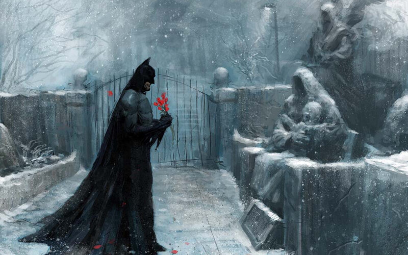 Batman in Snow — Black, Somber