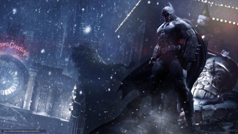 Batman in snowy city