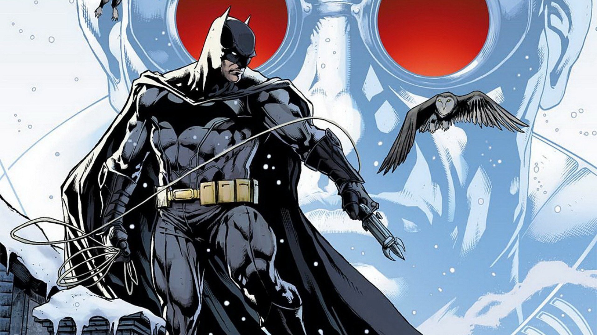 Batman in snowy landscape