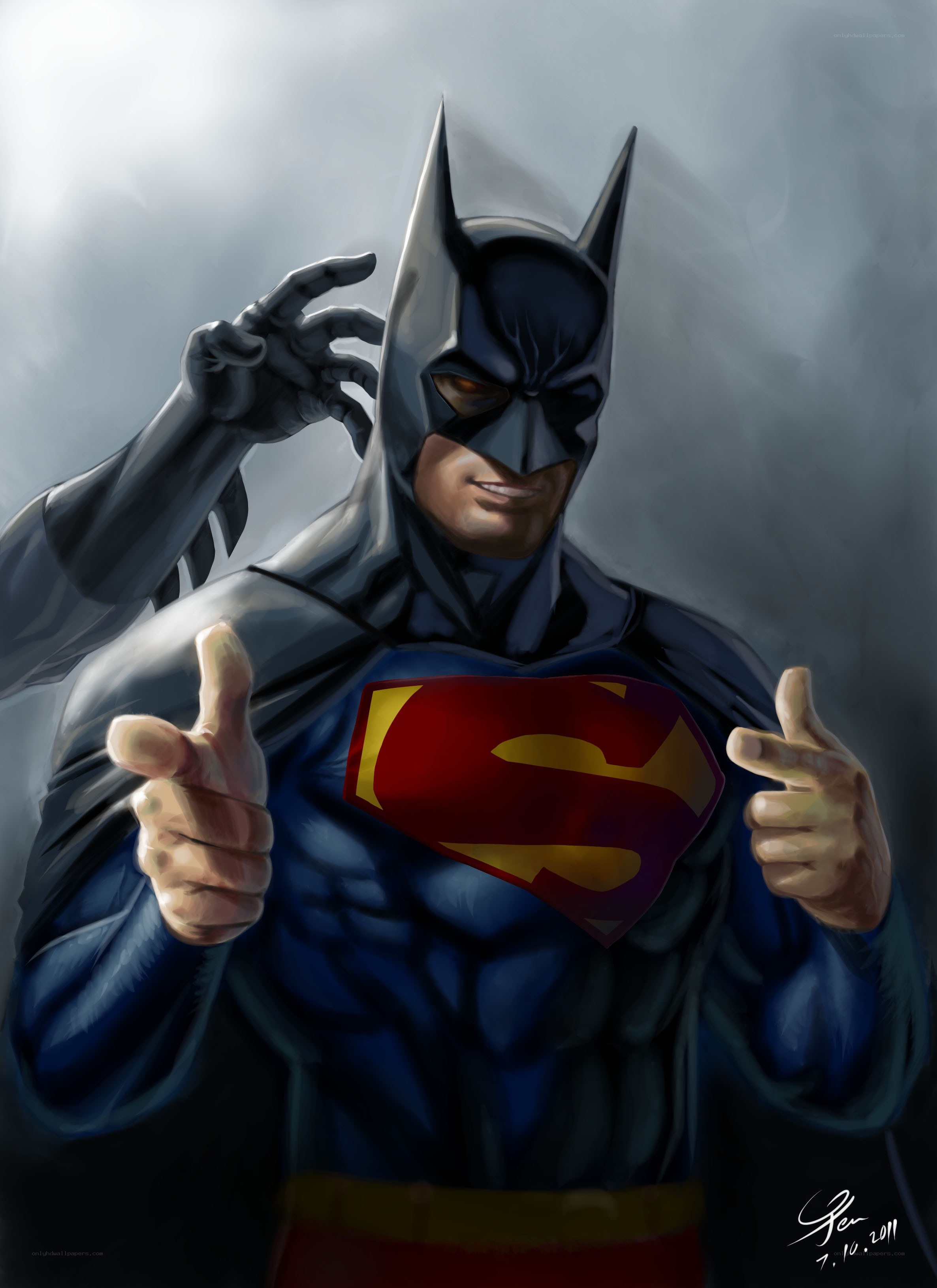 Batman in Superman costume