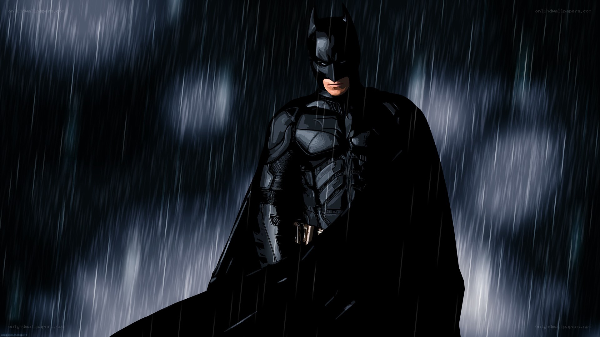 Batman in the rain