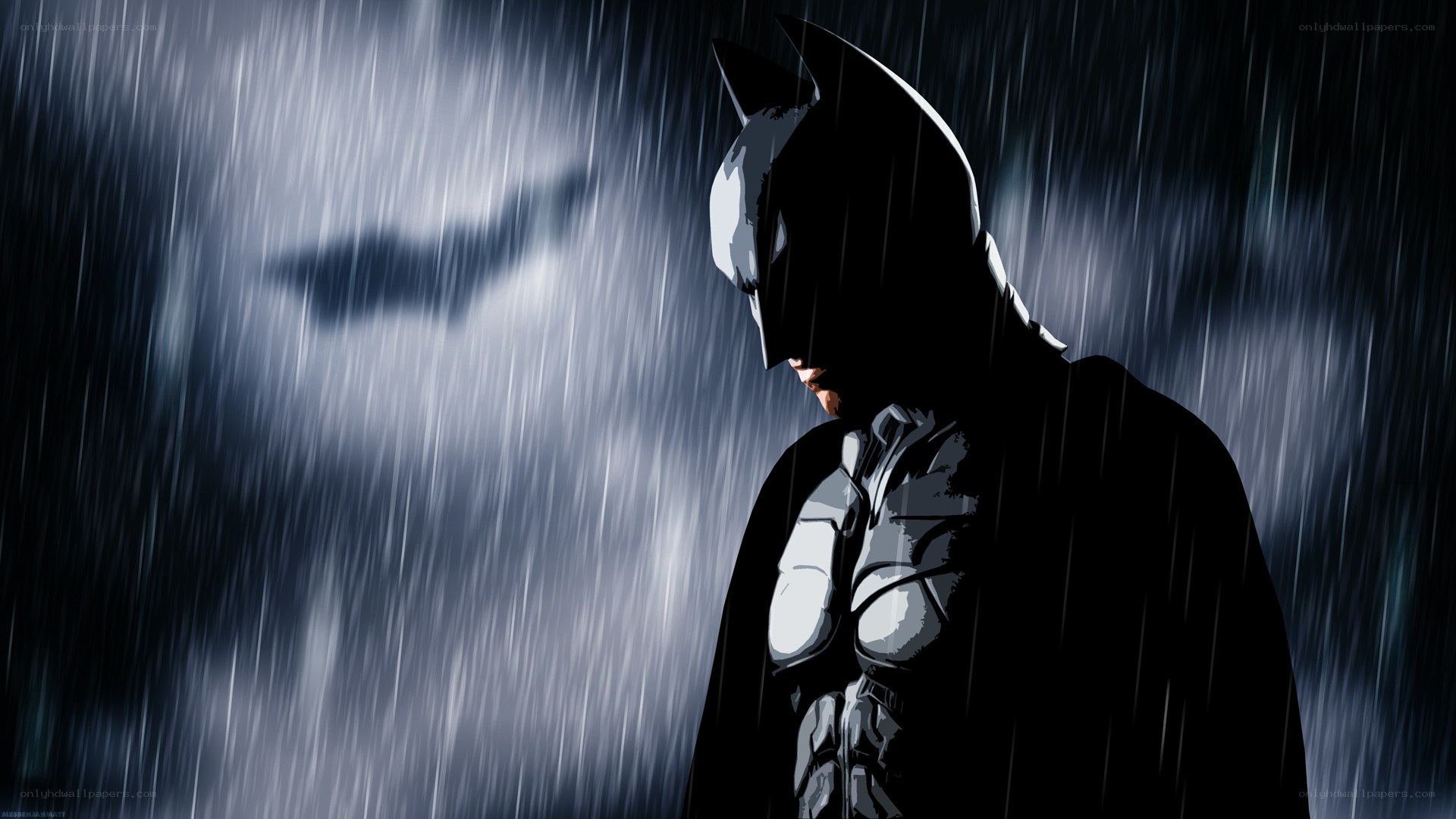 Batman in the rain