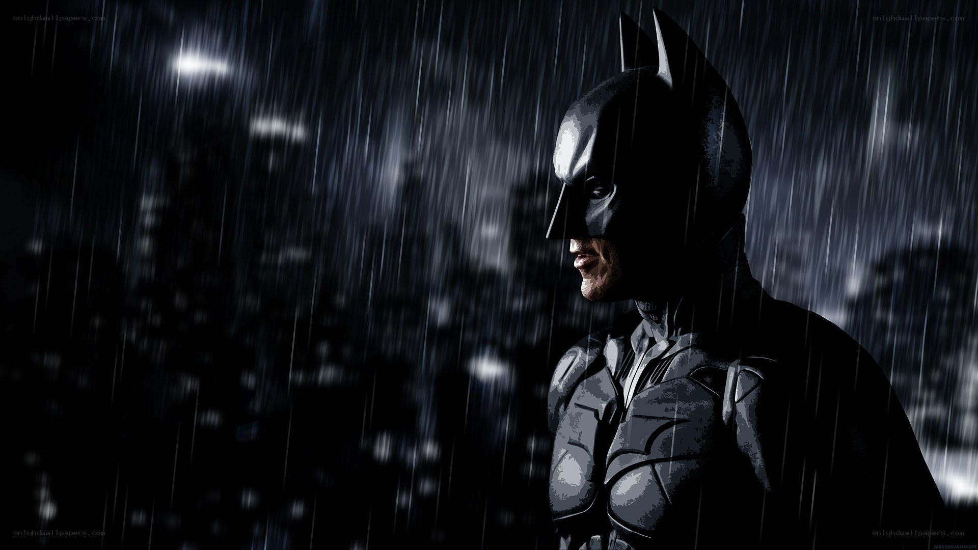 Batman in the rain