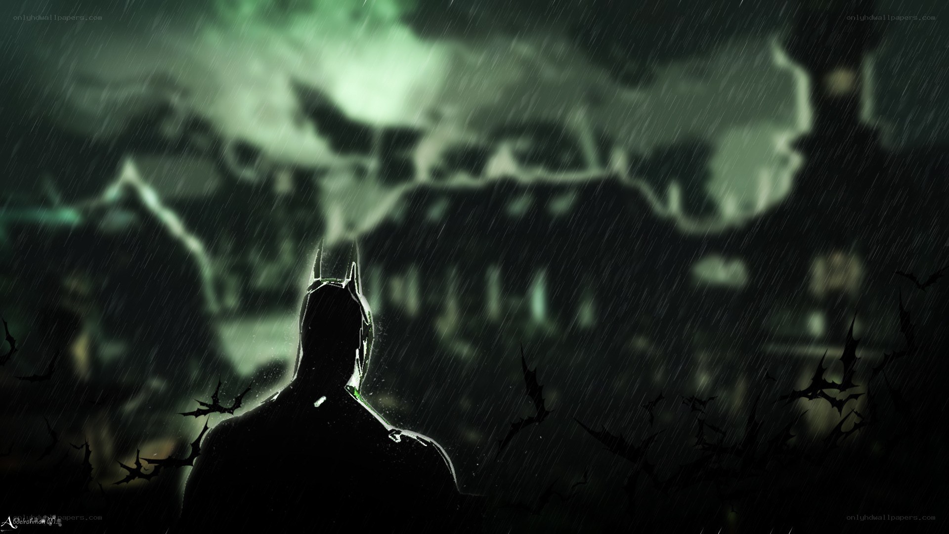 Batman in the rain