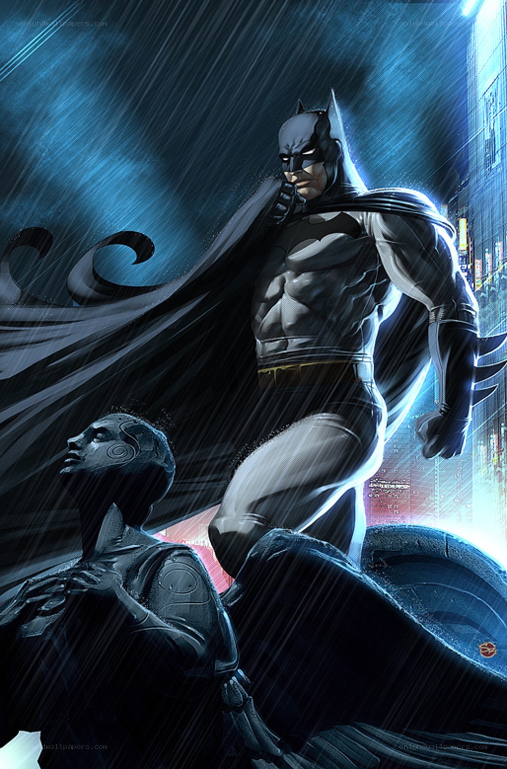 Batman in the rain