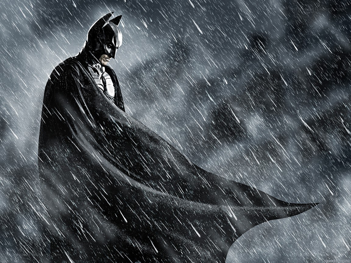 Batman in the rain