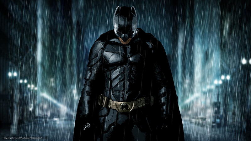 Batman in the Rain — Black, Dramatic