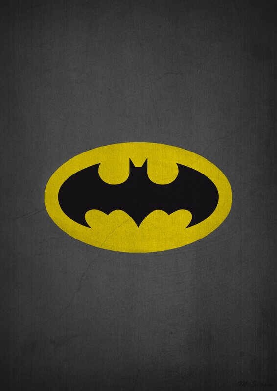 Batman Logo — Black, Minimalist, Vector Art, Oval