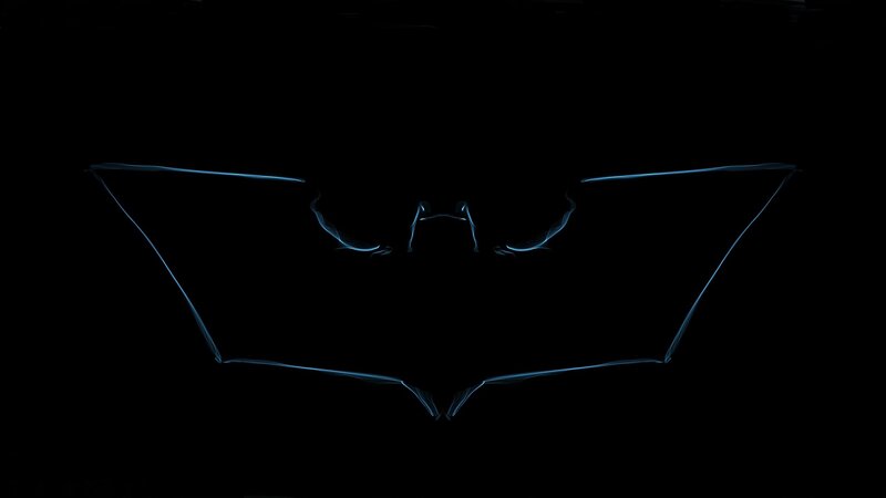 Batman logo in blue light