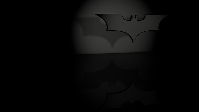 Batman logo in dark setting
