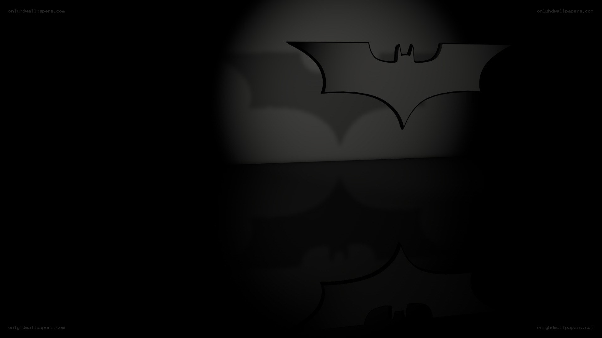 Batman logo in dark setting