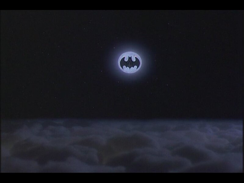 Batman logo in the night sky