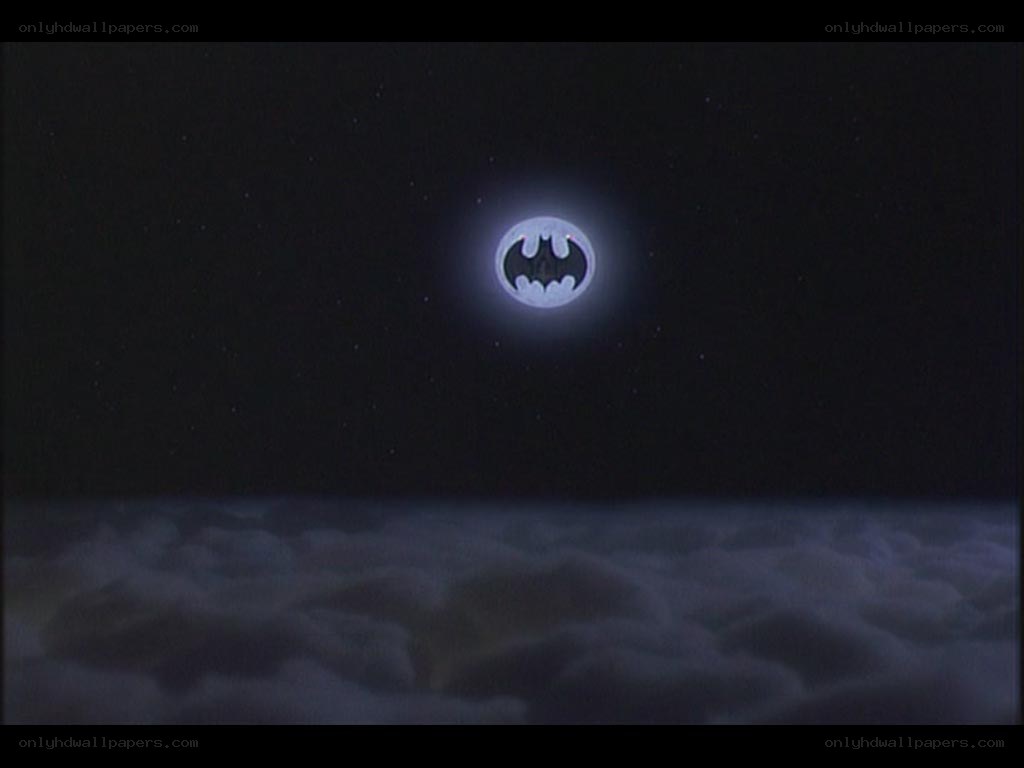 Batman logo in the night sky