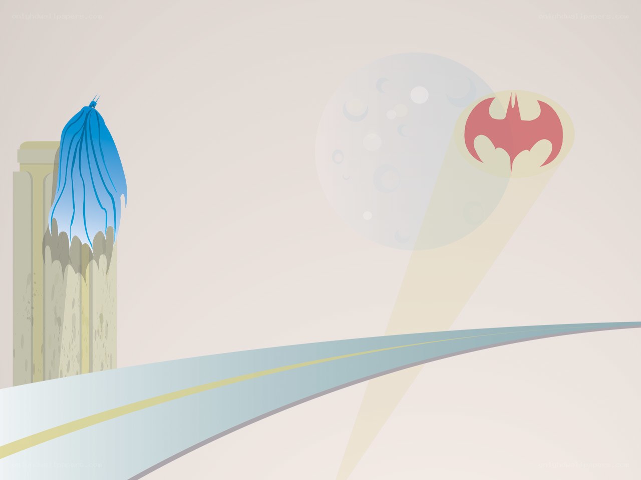 Batman logo on a road