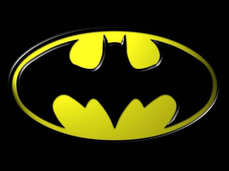 Batman logo on black background