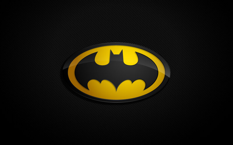 Batman logo on black background