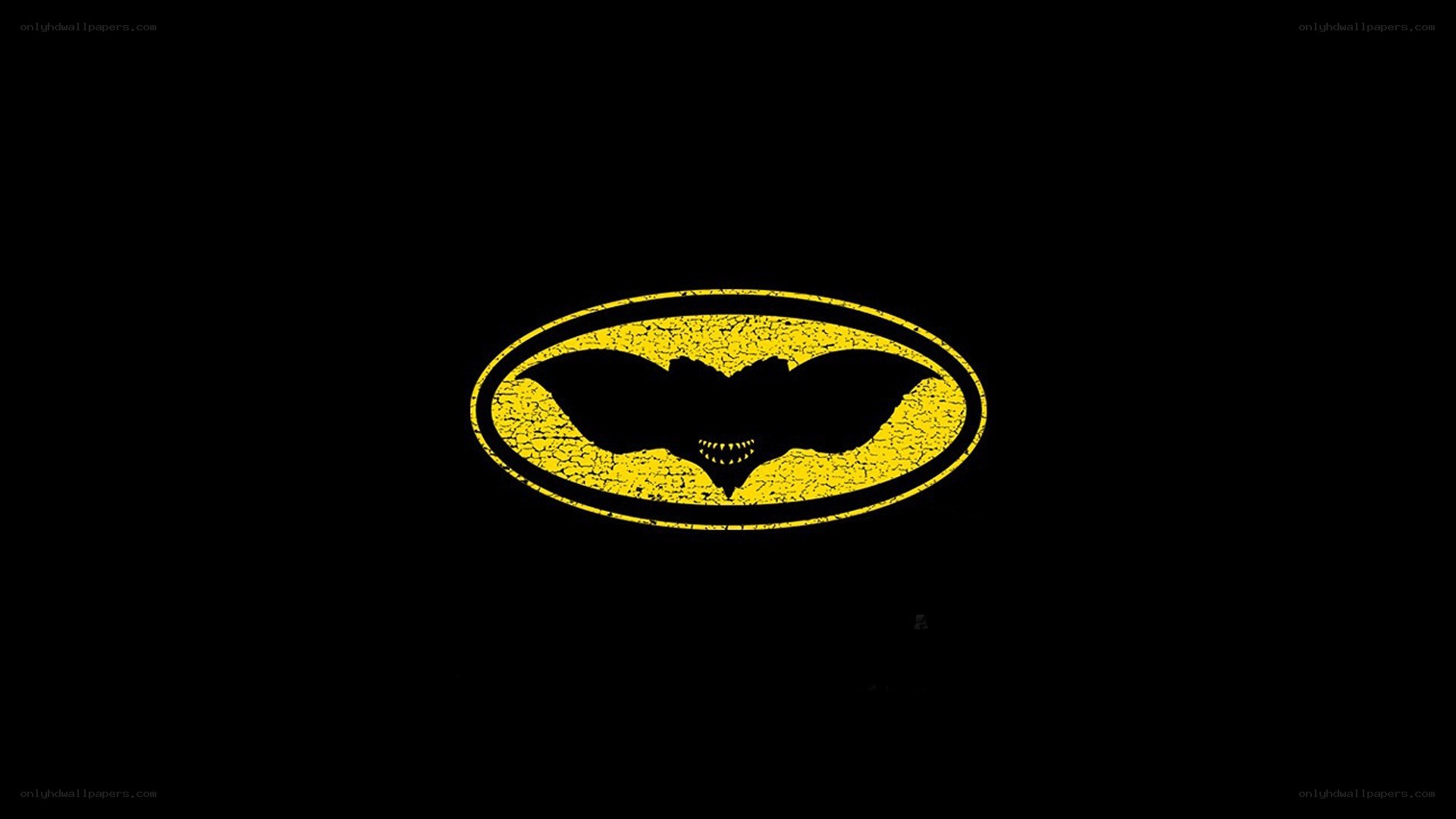 Batman logo on black background