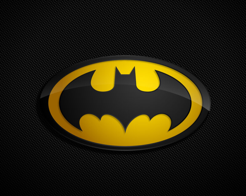 Batman logo on black background