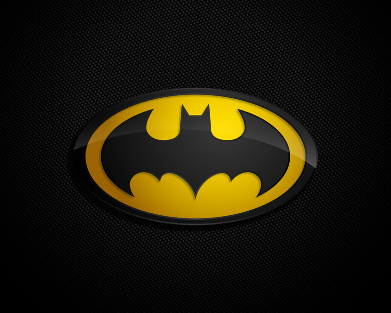 Batman logo on carbon fiber