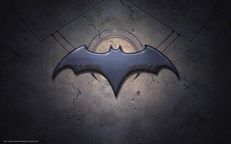 Batman logo on cracked stone
