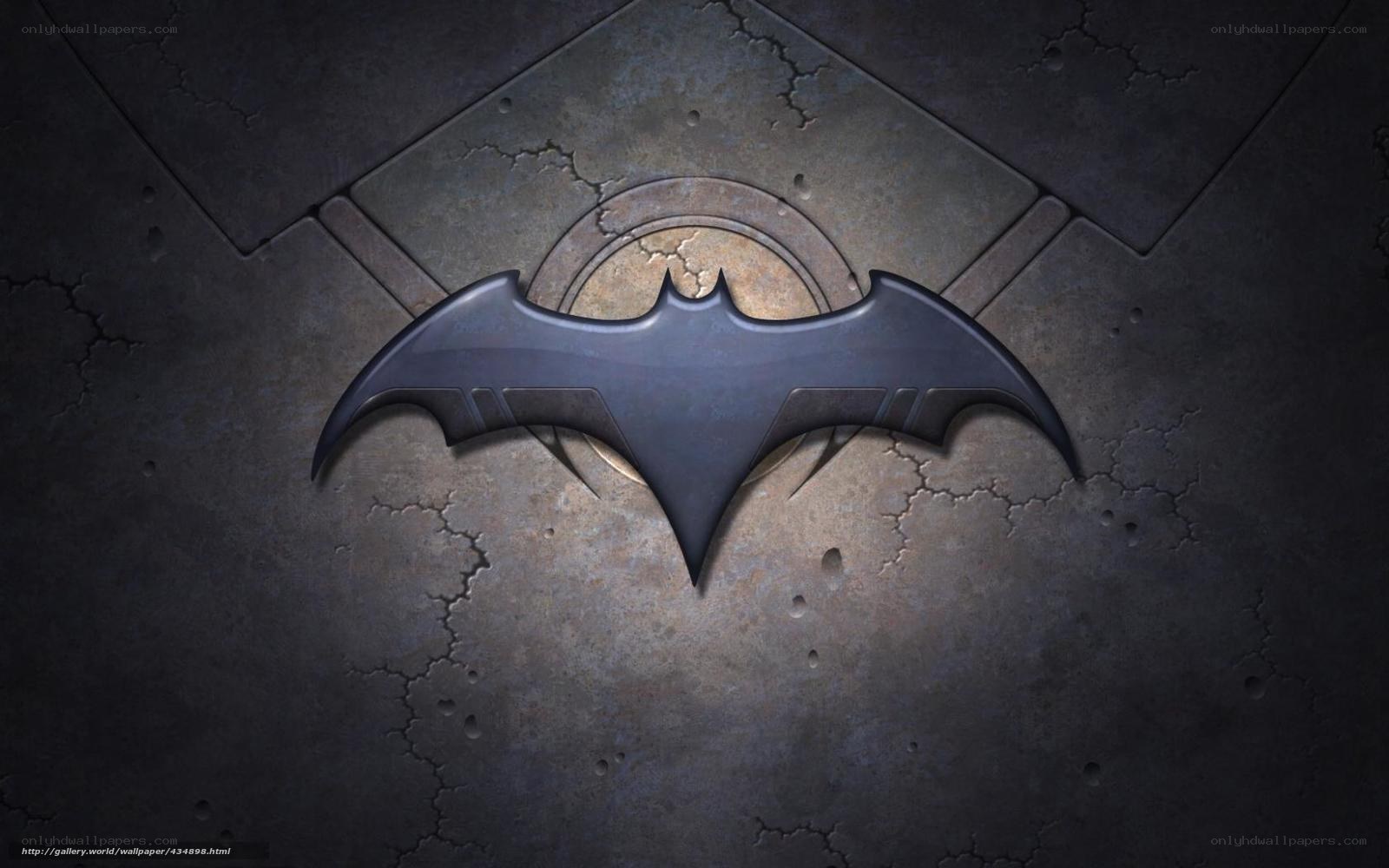 Batman logo on cracked stone
