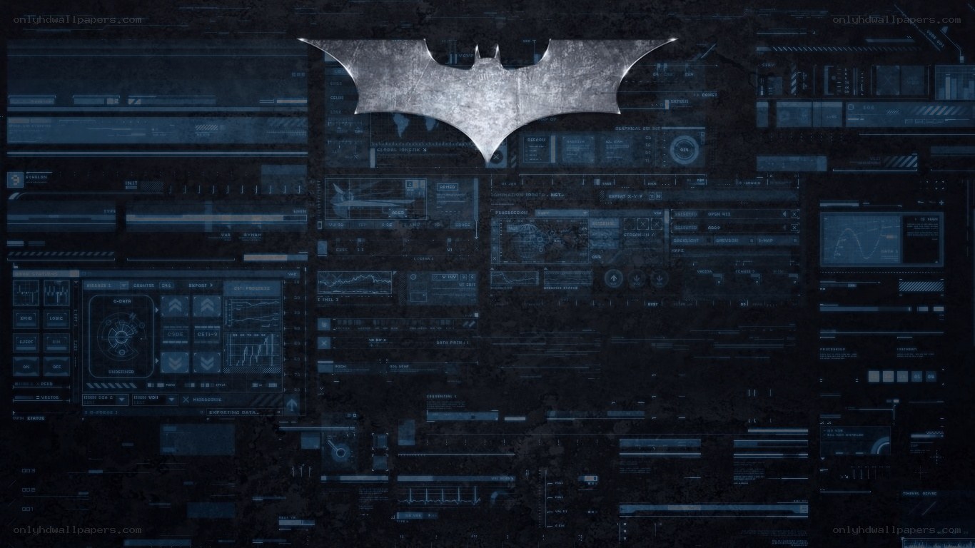 Batman logo on digital interface