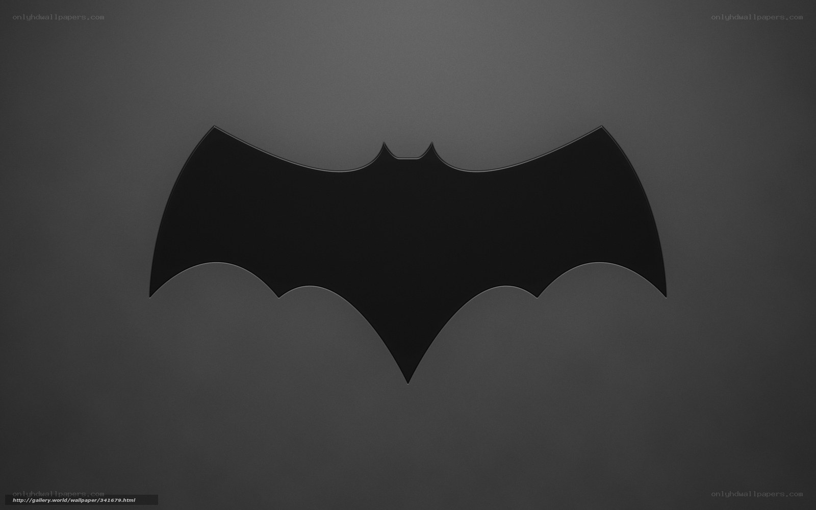 Batman logo on gray background