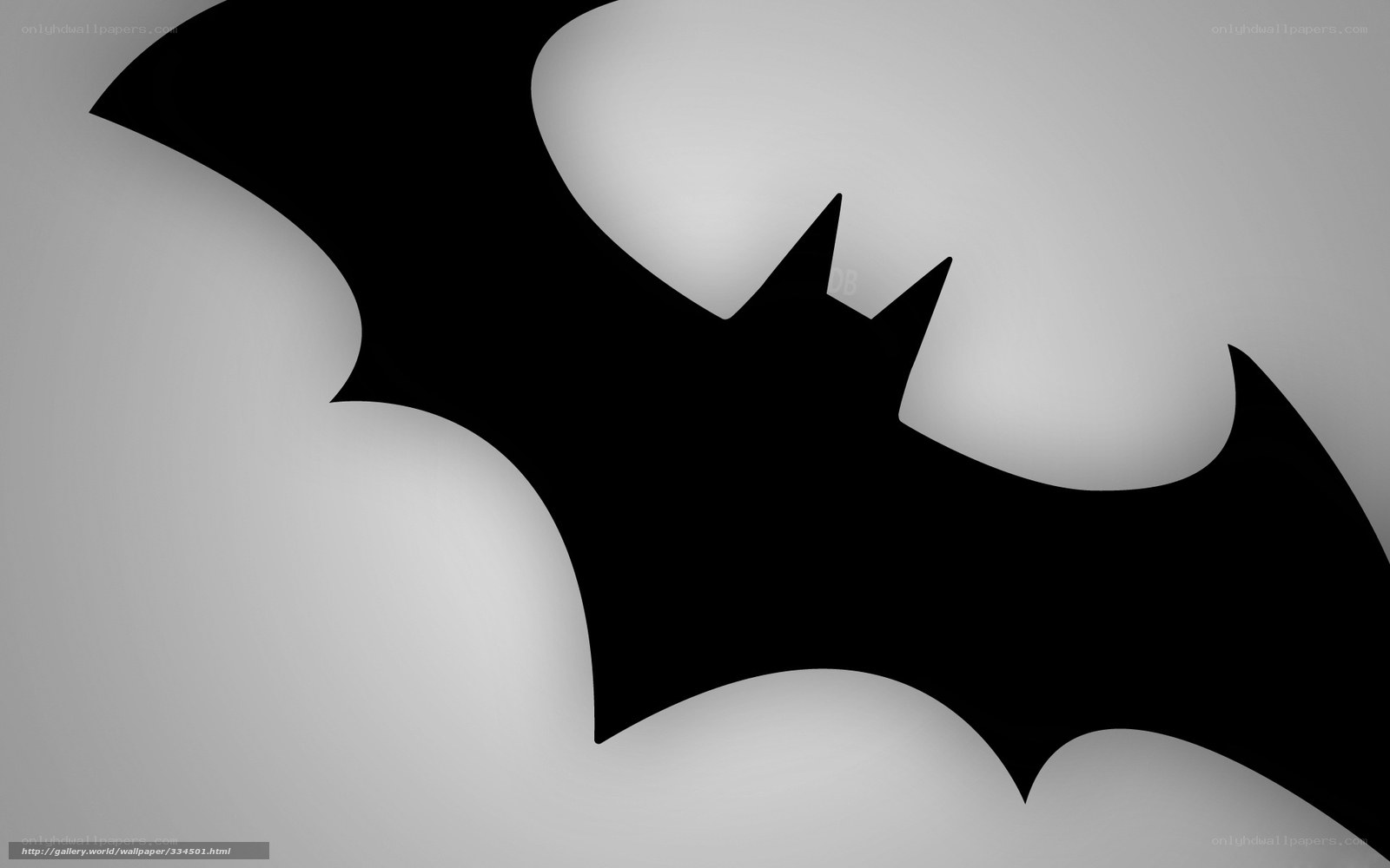 Batman logo on gray background