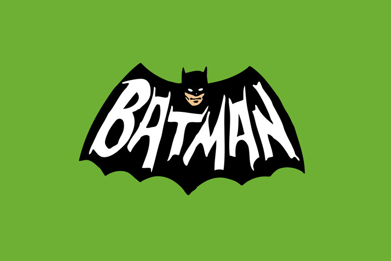 Batman logo on green background