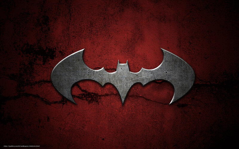 Batman logo on red wall