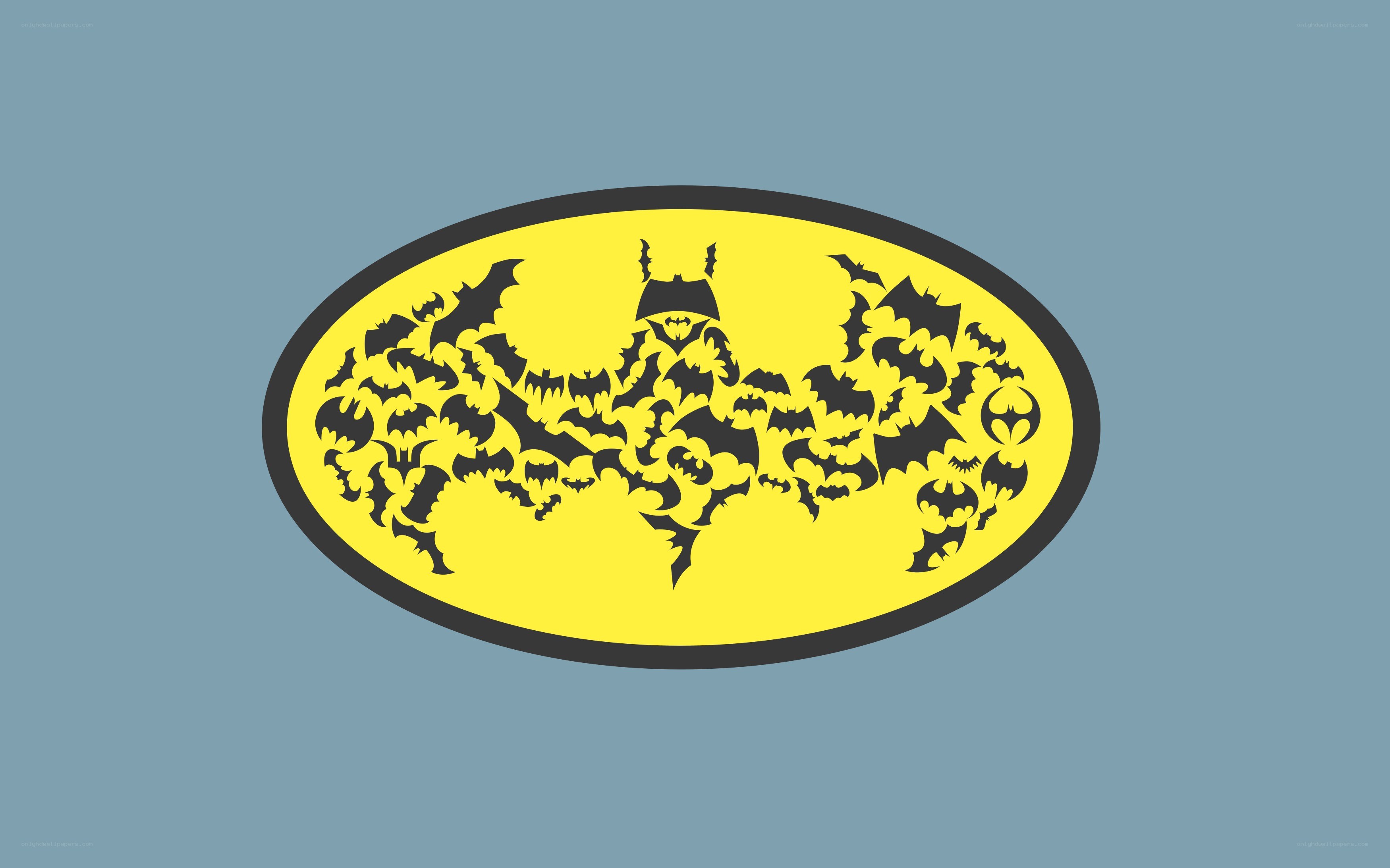 Batman logo with bat silhouettes