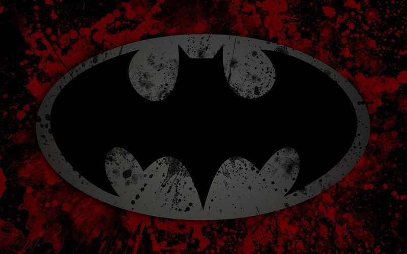 Batman logo with blood splatter