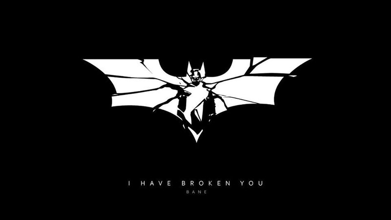 Batman logo with broken design