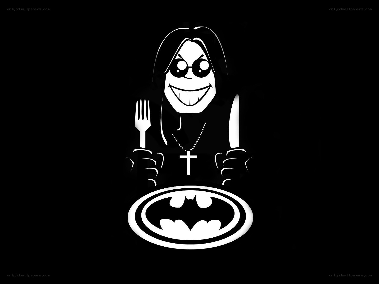 Batman logo with cartoon character