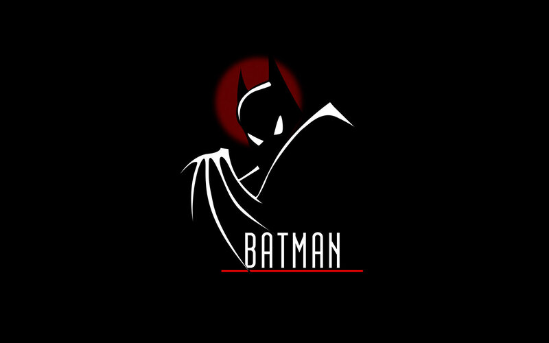Batman logo with red moon