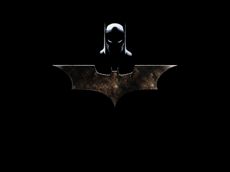 Batman logo with silhouette