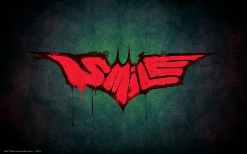Batman logo with smile text