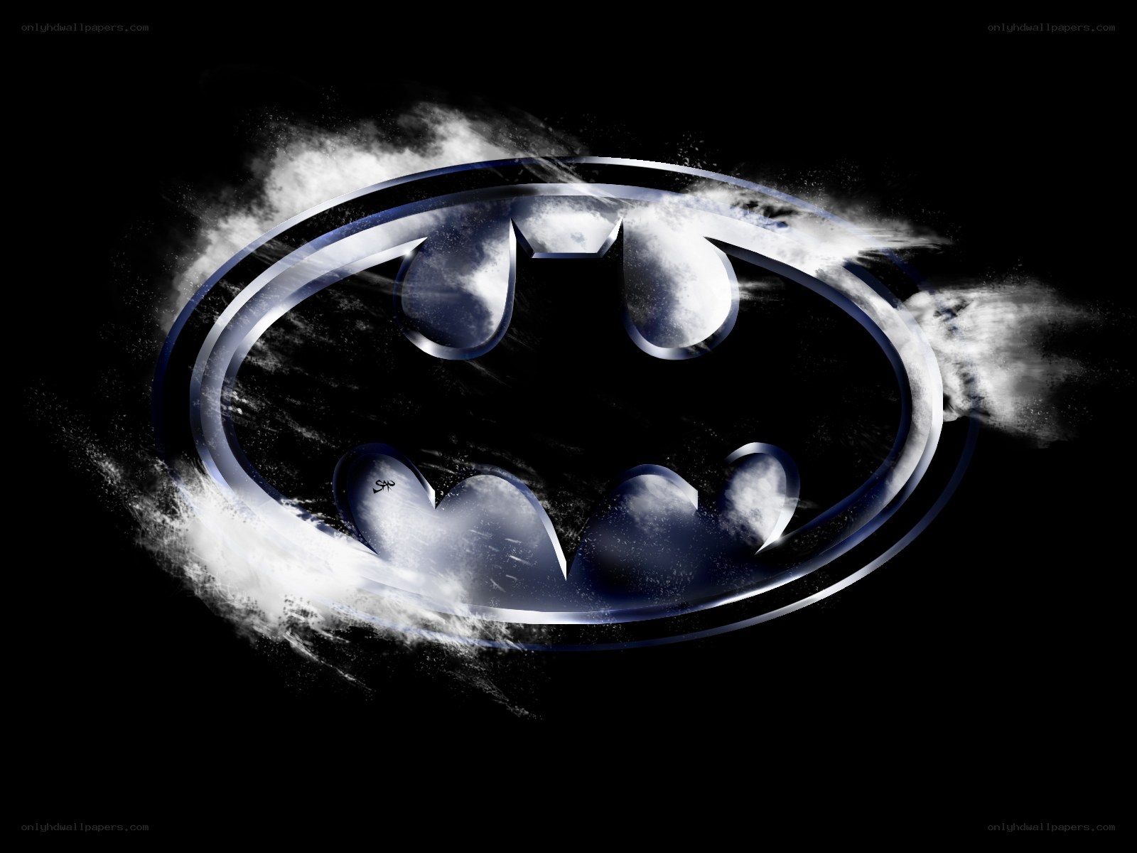 Batman logo with smoke effect