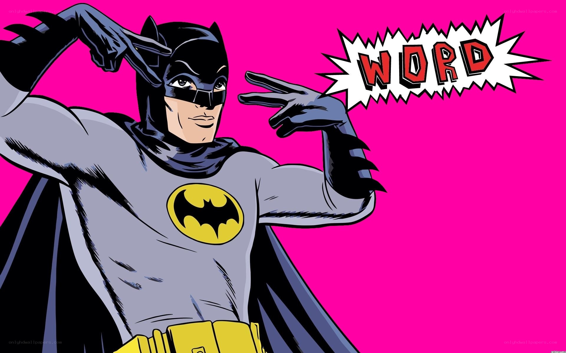 Batman making a peace sign